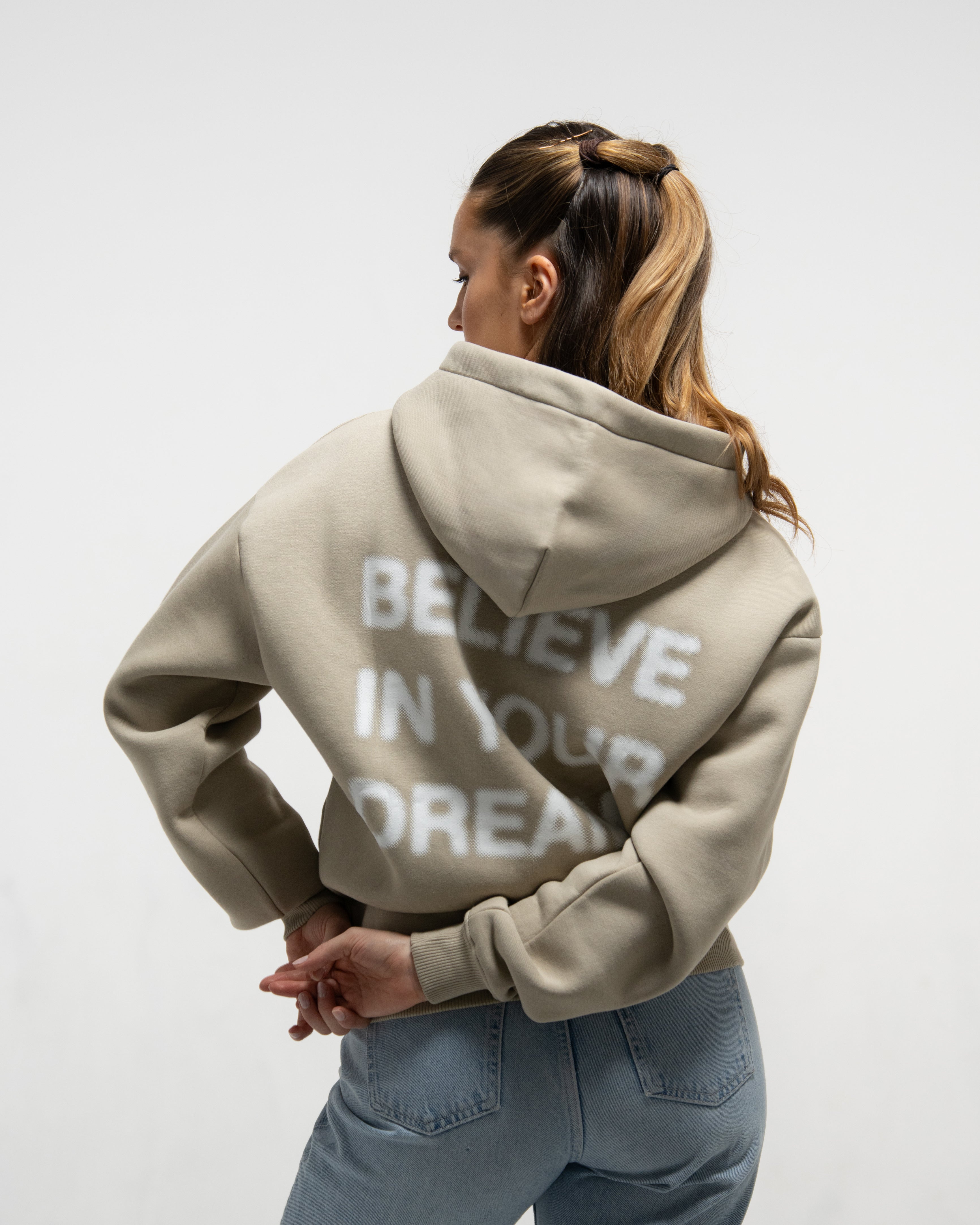 Believe Zipper (Taupe)